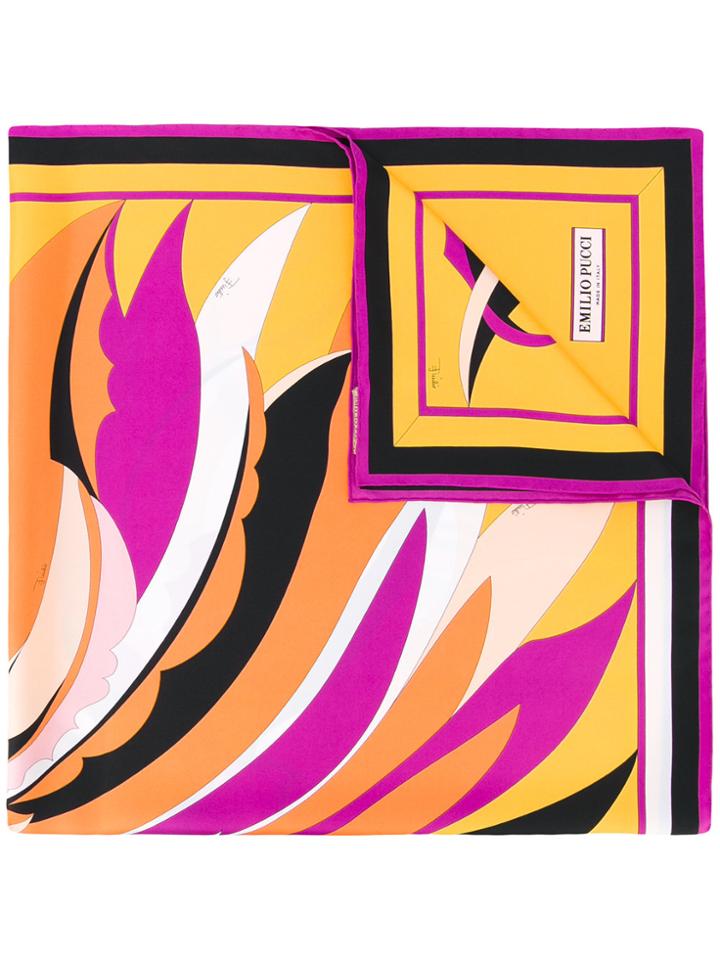 Emilio Pucci Fiore Maya Print Scarf - Yellow & Orange