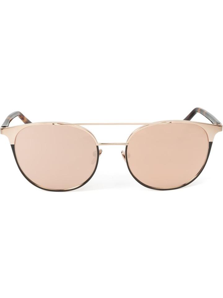 Linda Farrow 421 Sunglasses, Adult Unisex, Pink/purple, Acetate/gold Plated Titanium