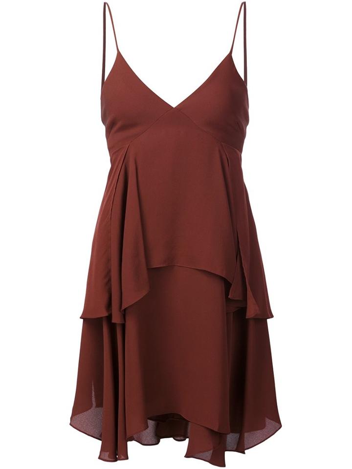 A.l.c. Ruffled Layers Dress, Women's, Size: 4, Red, Silk