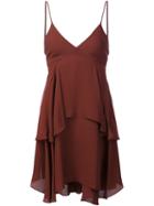A.l.c. Ruffled Layers Dress, Women's, Size: 4, Red, Silk
