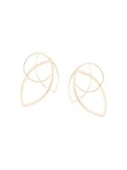 Natalie Marie 9kt Yellow Gold Large Maple Dotted Earrings