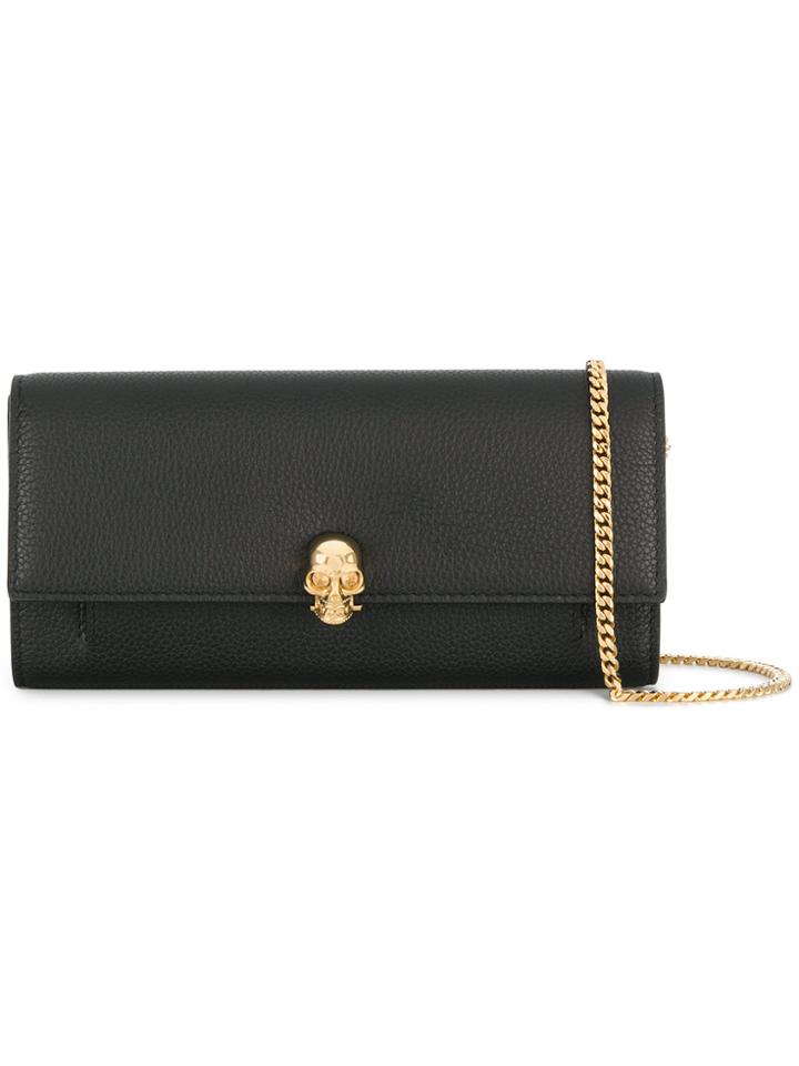 Alexander Mcqueen Skull Wallet Chain Clutch - Black