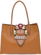 Miu Miu Madras Tote Bag - Brown