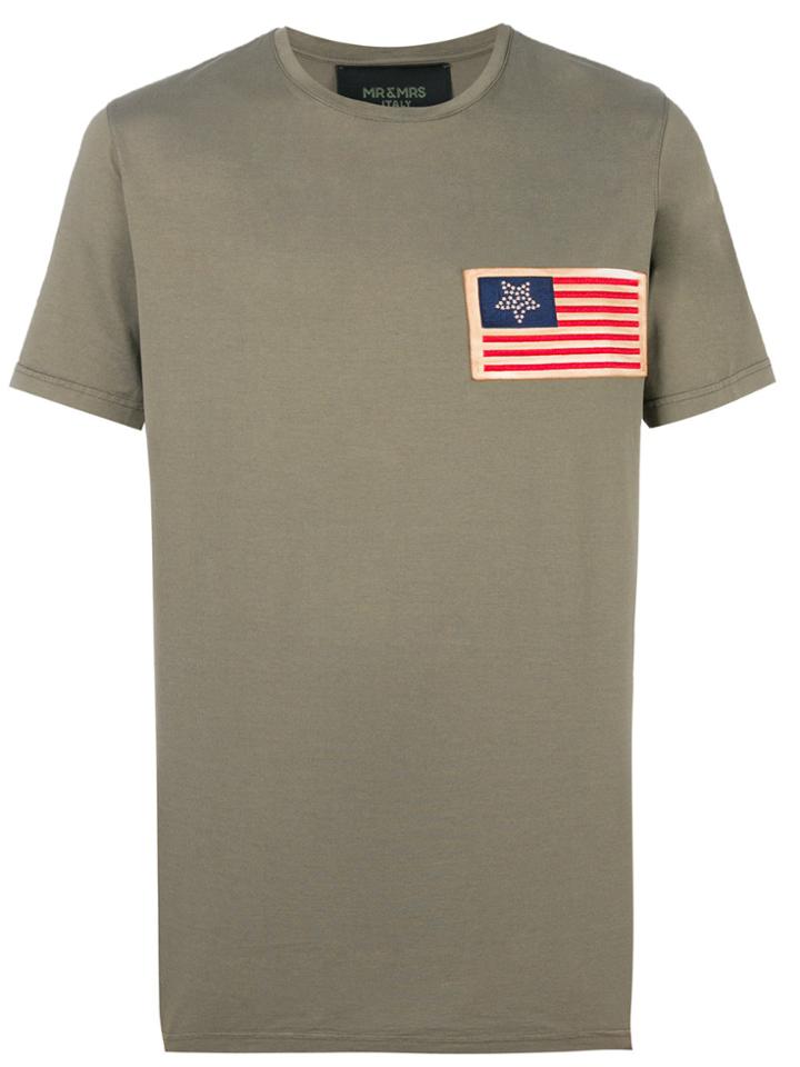 Mr & Mrs Italy Flag Patch T-shirt - Green