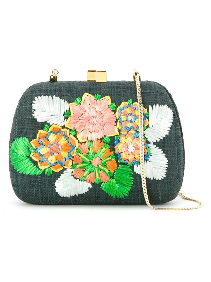 Serpui Embroidered Clutch Bag, Women's, Blue