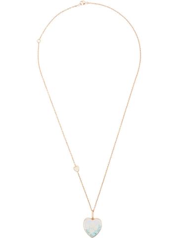 Moritz Glik Heart Pendant With Paraiba Tournalines And Opals - Rose