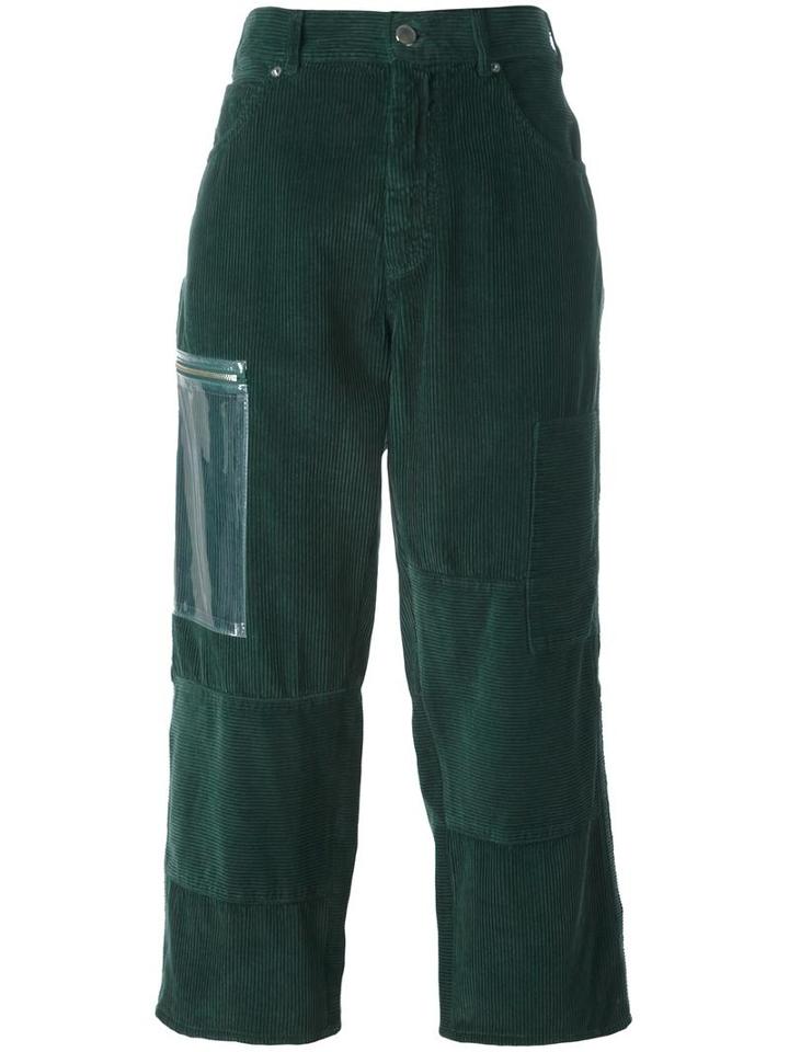 Mm6 Maison Margiela Five Pocket Trousers, Women's, Size: 46, Green, Cotton/pvc