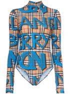 Burberry Graffiti High Neck Playsuit - Blue