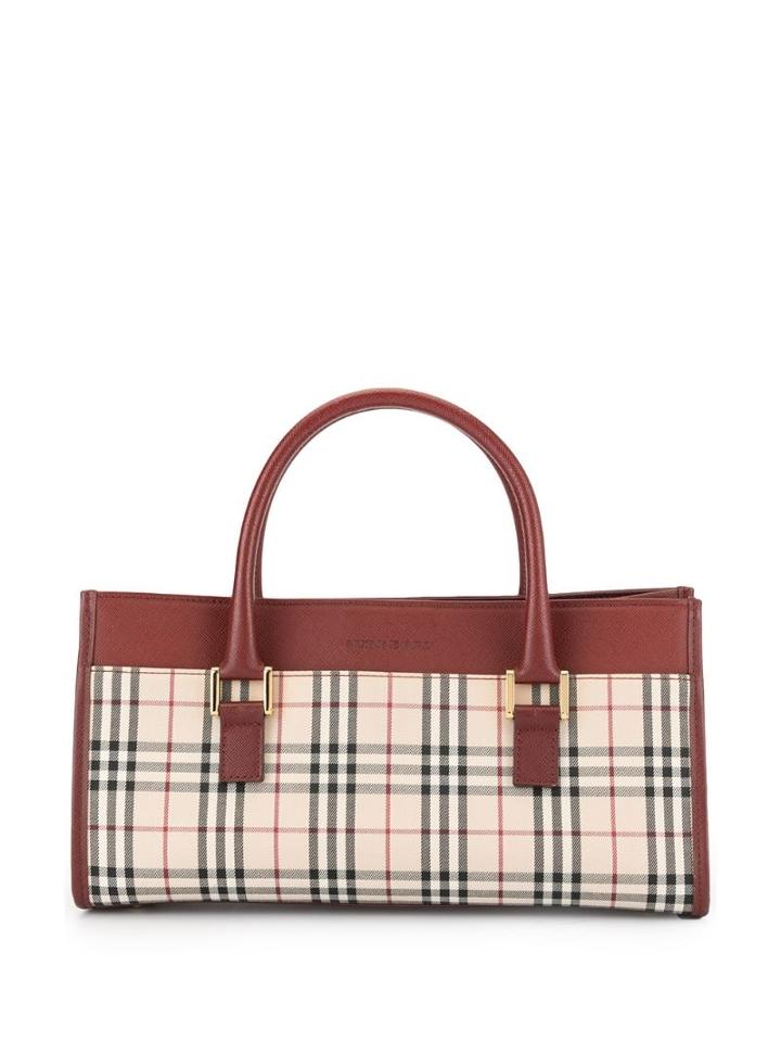 Burberry Pre-owned Check Tote Bag - Red