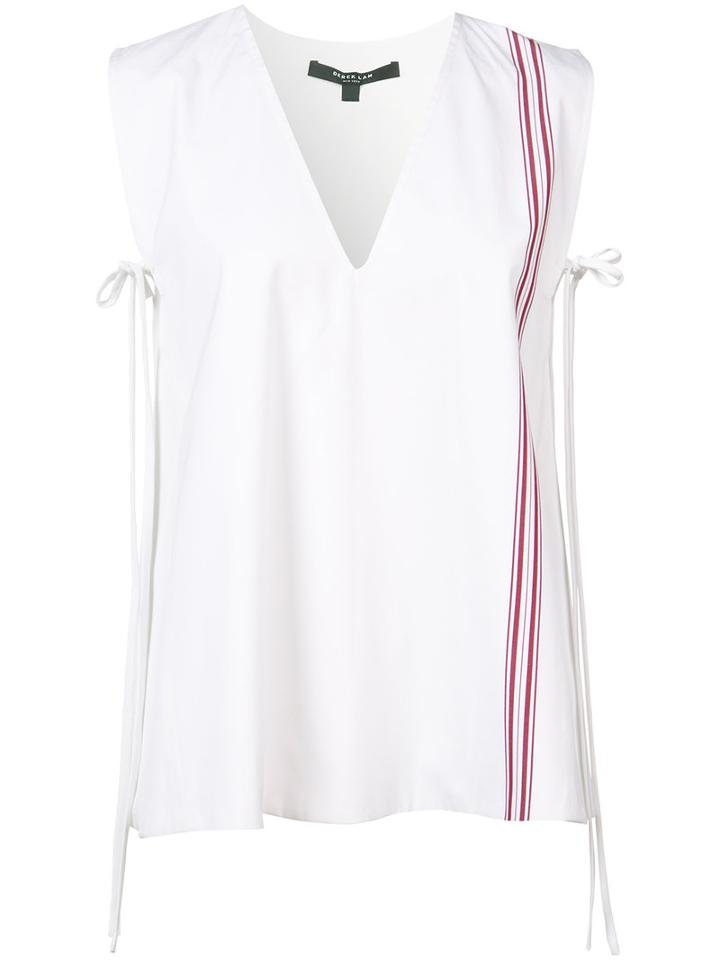 Derek Lam - Stripe Detail Sleeveless Blouse - Women - Cotton - 38, White, Cotton