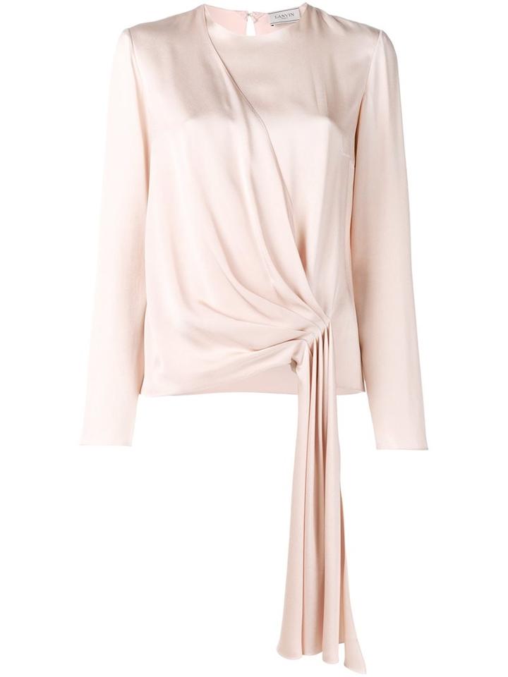 Lanvin Gathered Front Blouse, Women's, Size: 38, Nude/neutrals, Viscose/acetate