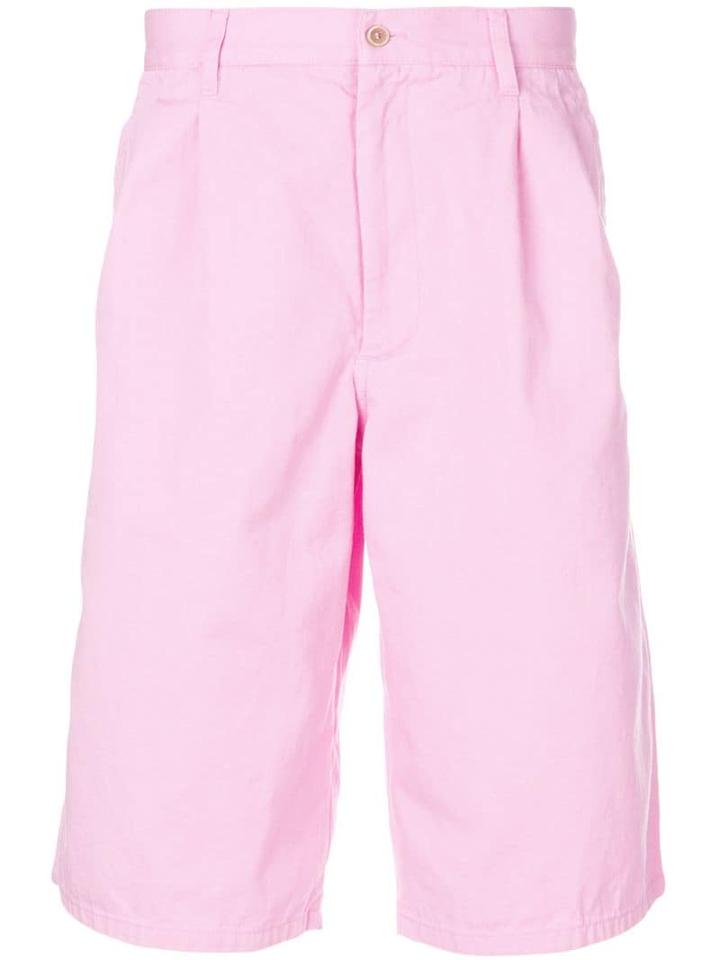 Comme Des Garçons Shirt Pleated Detail Deck Shorts - Pink