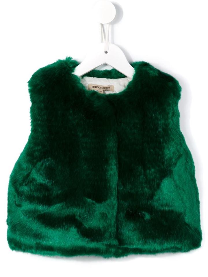 Hucklebones London Faux Fur Gilet, Girl's, Size: 10 Yrs, Green