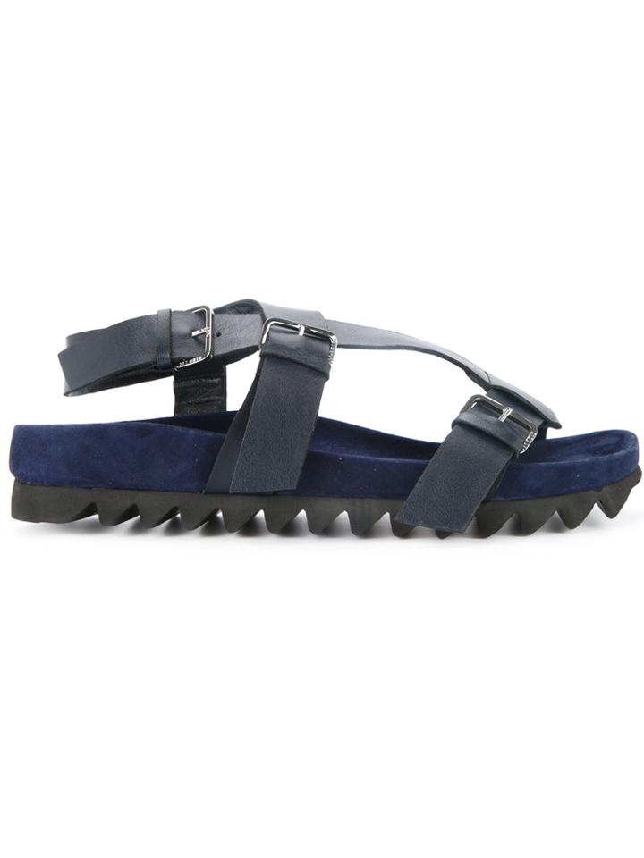 Dion Lee Buckle Flat Sandals - Blue