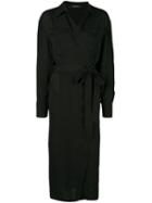 Derek Lam Long Sleeve Asymmetrical Georgette Placket Shirt Dress -