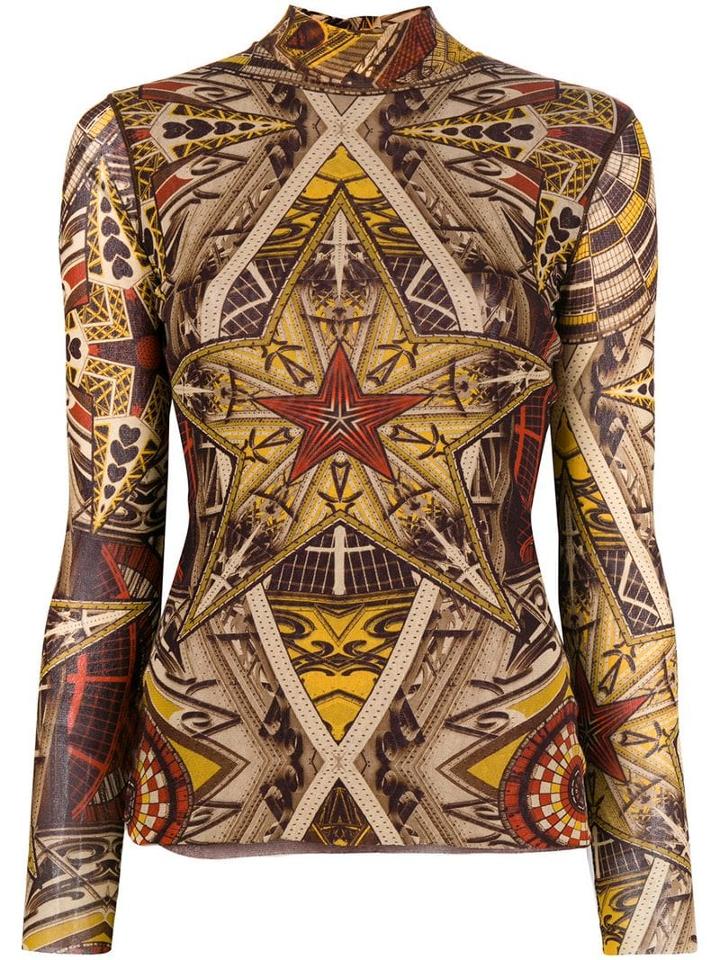 Jean Paul Gaultier Pre-owned Star Print Turtleneck Top - Brown