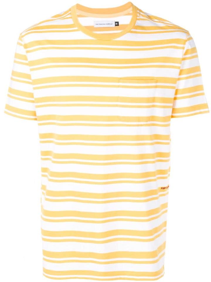 Pop Trading Company Striped Pocket T-shirt - Yellow