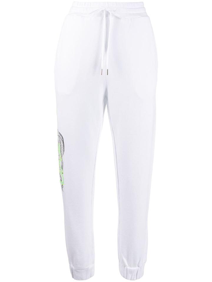 Pinko Snake Print Track Pants - White