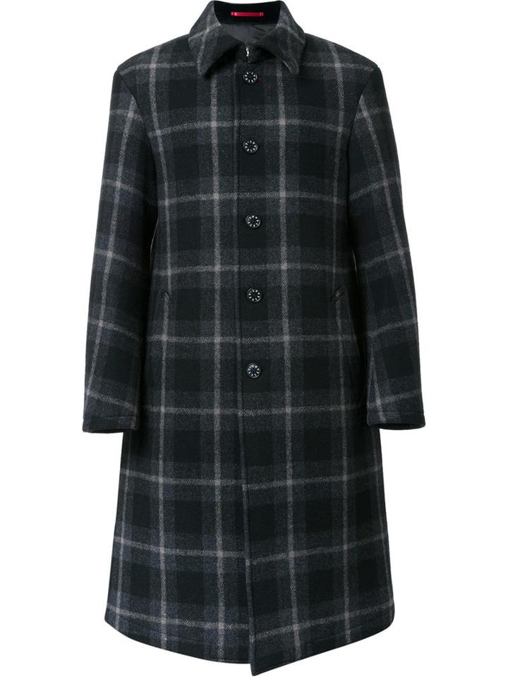 Loveless Plaid Mid Coat, Men's, Size: 3, Grey, Cotton/acrylic/nylon/lambs Wool
