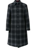 Loveless Plaid Mid Coat, Men's, Size: 3, Grey, Cotton/acrylic/nylon/lambs Wool