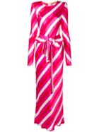 Maggie Marilyn Striped Long Belted Dress - Pink