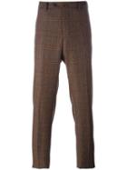 Pt01 Straight Plaid Trousers, Men's, Size: 56, Brown, Virgin Wool