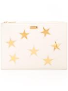 Stella Mccartney Embroidered Stars Clutch Bag - White