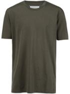 Maison Margiela Round Neck T-shirt, Men's, Size: 50, Green, Cotton