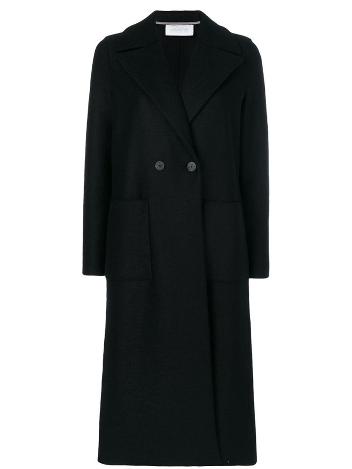 Harris Wharf London Long Double Breasted Coat - Black