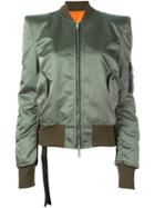 Unravel Structured Shoulder Bomber Jacket, Women's, Size: 38, Green, Polyamide/polyester/cotton