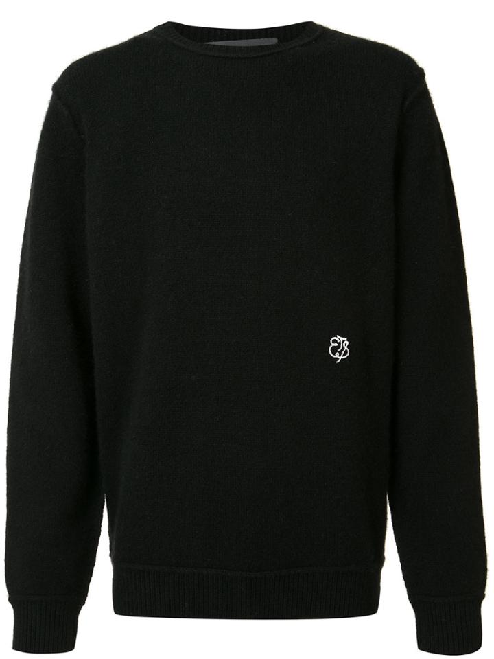 The Elder Statesman Cashmere Monogram Jumper - Black