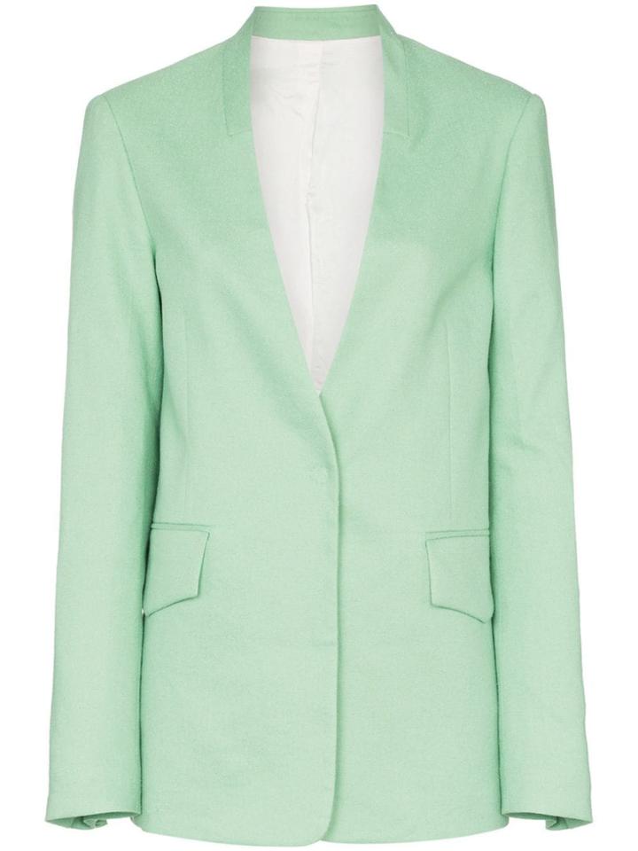 Joseph Barr Relaxed Fit Collarless Blazer Jacket - Green
