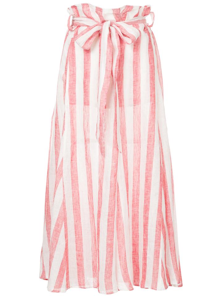 Lee Mathews Simmons Stripe Godet Skirt - Red