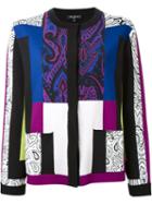 Etro Panelled Cardigan, Women's, Size: 46, Purple, Cotton/polyester/viscose