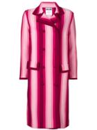 Moschino Striped Double Breasted Coat - Pink