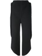 Issey Miyake Structured Pleat Trousers, Women's, Size: 2, Black, Polyester