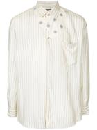 Comme Des Garçons Vintage Asymmetric Dots Pinstripe Shirt - White
