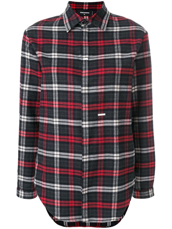 Dsquared2 Checked Long Sleeve Shirt - Grey