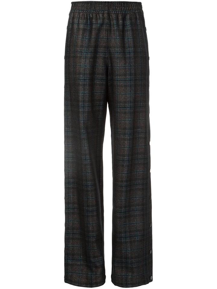 Maison Margiela Checked Straight Leg Trousers, Women's, Size: 40, Brown, Acetate/wool/polyimide