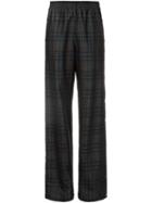 Maison Margiela Checked Straight Leg Trousers, Women's, Size: 40, Brown, Acetate/wool/polyimide
