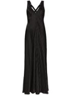 Lee Mathews Striped Jacquard Maxi Dress - Black