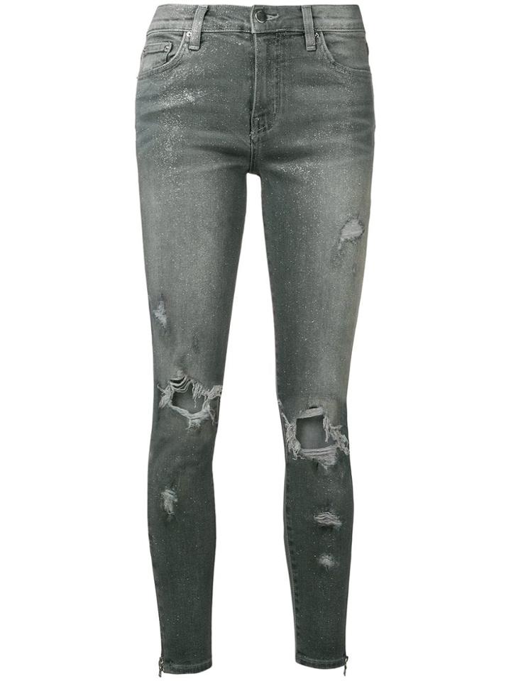 Amiri Distressed Paint Effect Jeans - Grey