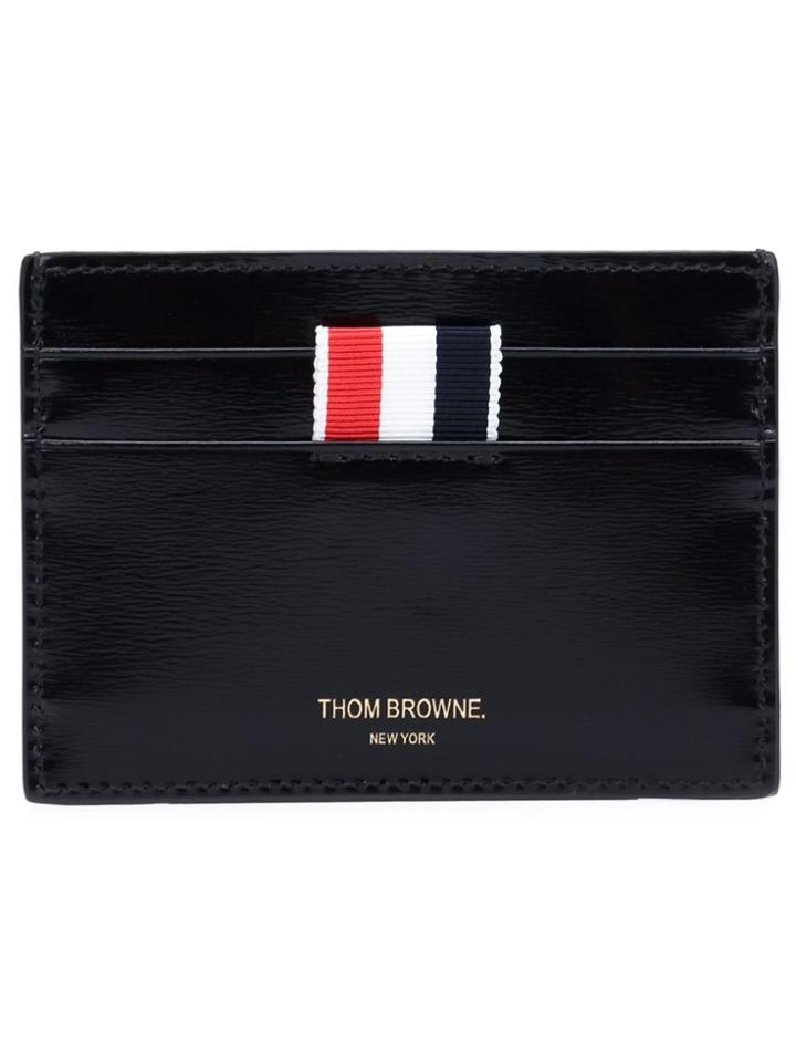Thom Browne Credit Card Holder With Red, White Blue Printed Stripe In
