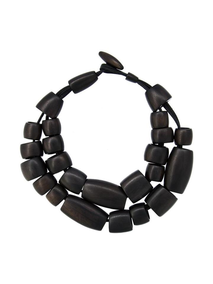 Monies Tube Bead Dual Necklace, Women's, Black