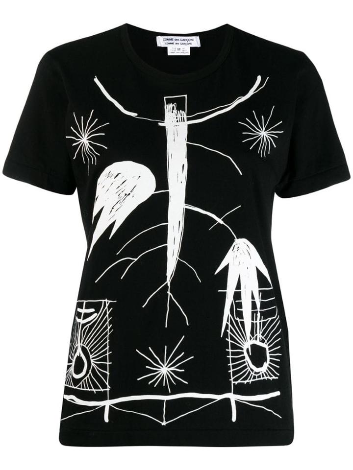 Comme Des Garçons Comme Des Garçons Abstract Print T-shirt - Black