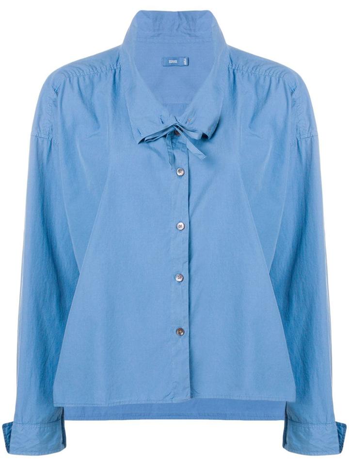 Closed Oversized Collar Shirt - Blue