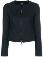 Armani Jeans Zipped Fitted Jacket - Blue