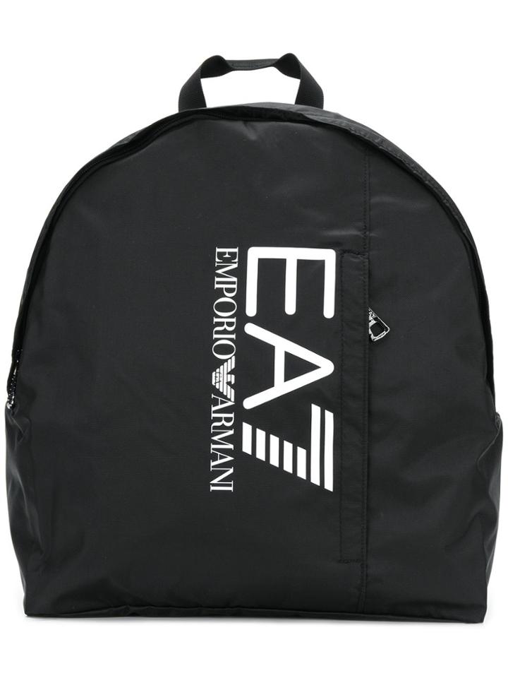 Ea7 Emporio Armani Logo Packpack - Black