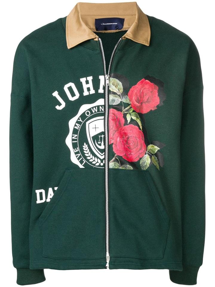 John Undercover Floral Zipped Jacket - Green