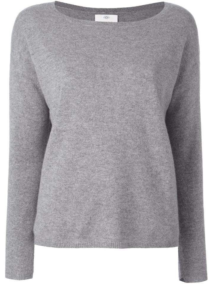 Allude Boat Neck Pullover, Women's, Size: Small, Grey, Cashmere